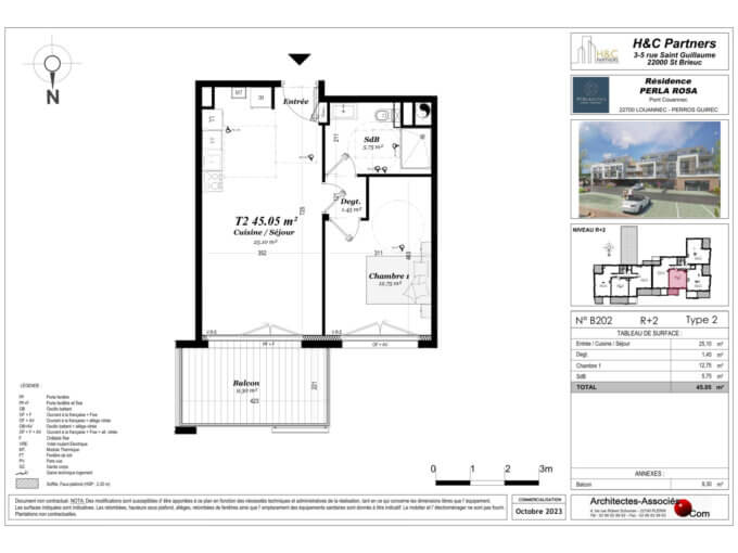 APPARTEMENT T2 NEUF 45.05M2 VUE MER PERROS-GUIREC