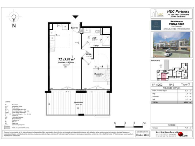 APPARTEMENT T2 NEUF 45.05M2 VUE MER PERROS-GUIREC
